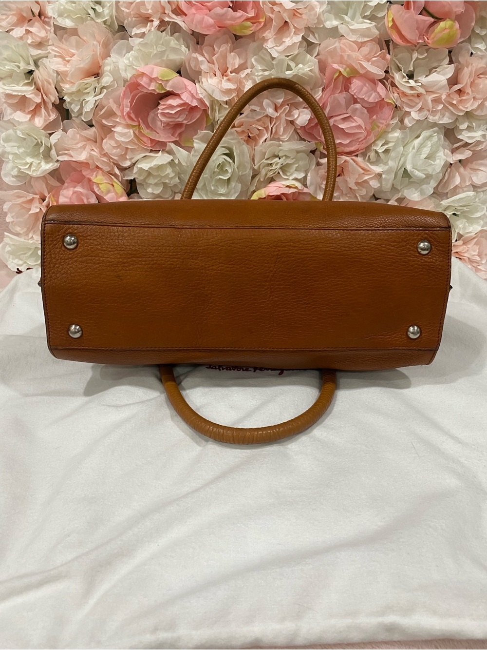 Salvatore Ferragamo Gancini Leather Top-Handle Bag - Picture 7 of 11